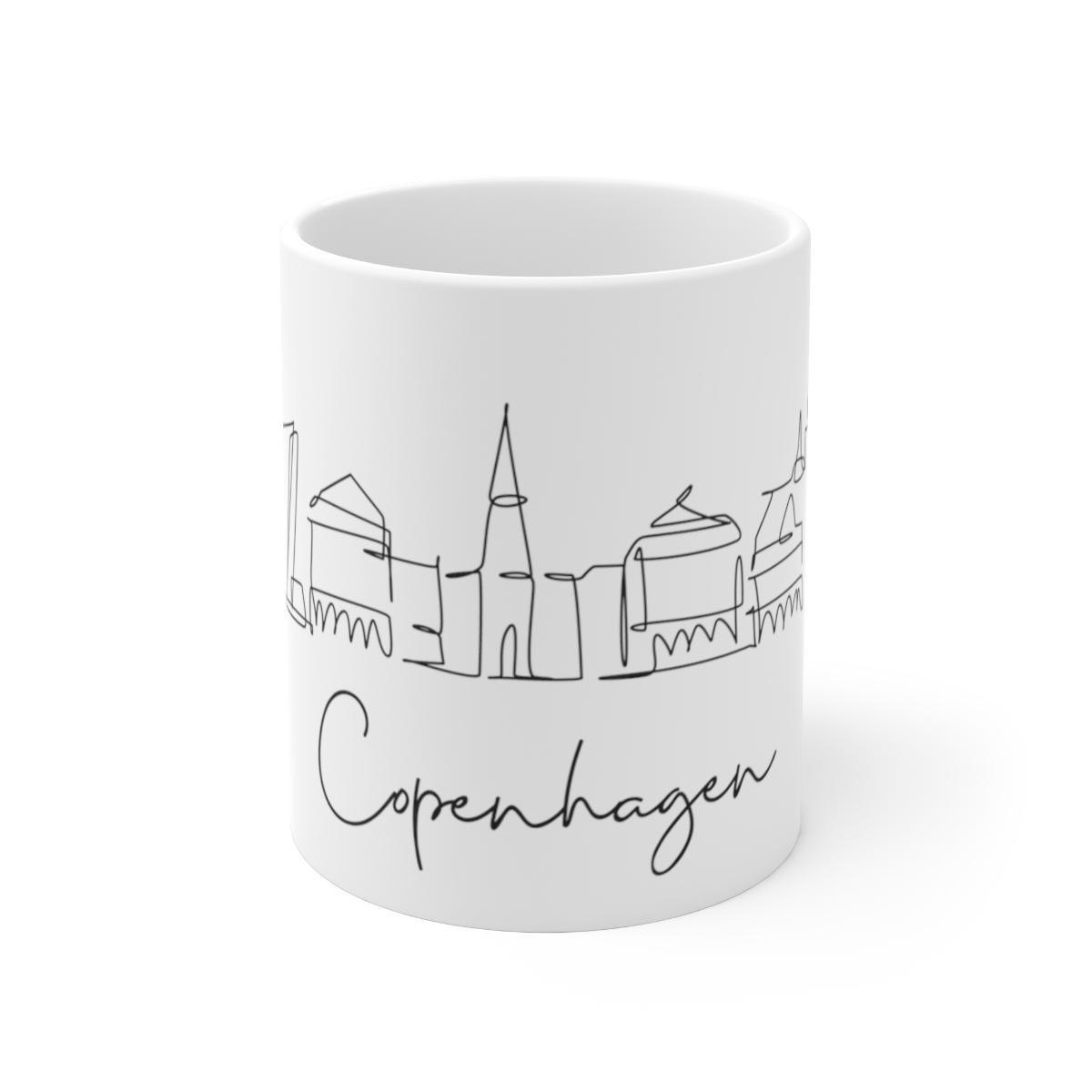 Copenhagen City Skyline White Mug 11oz Ceramic