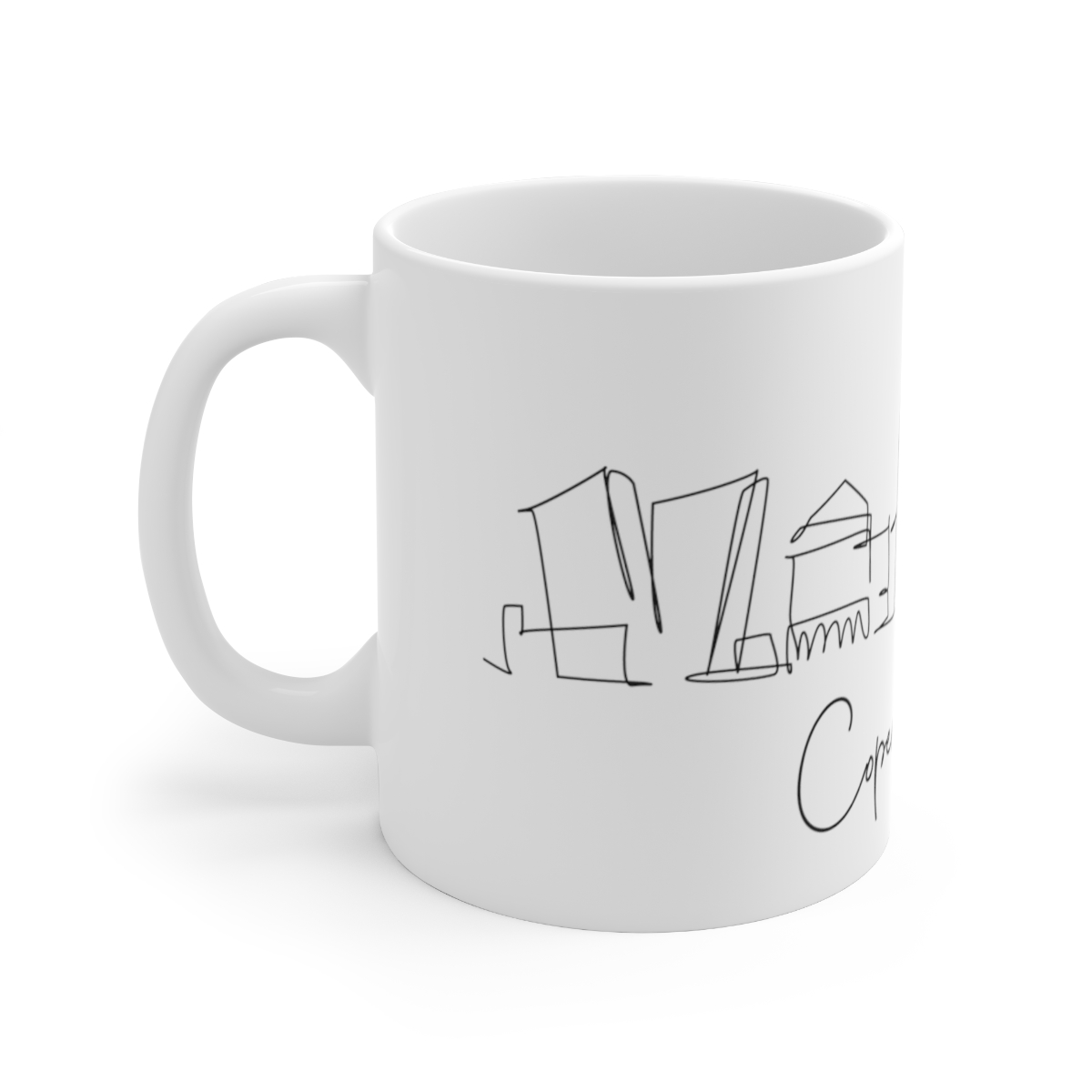 Copenhagen City Skyline White Mug 11oz Ceramic - Image 2