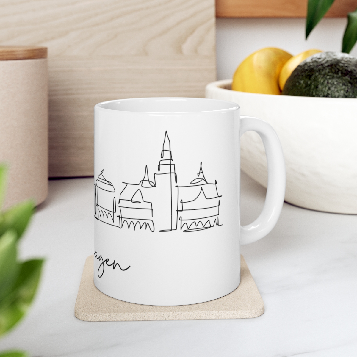 Copenhagen City Skyline White Mug 11oz Ceramic - Image 7