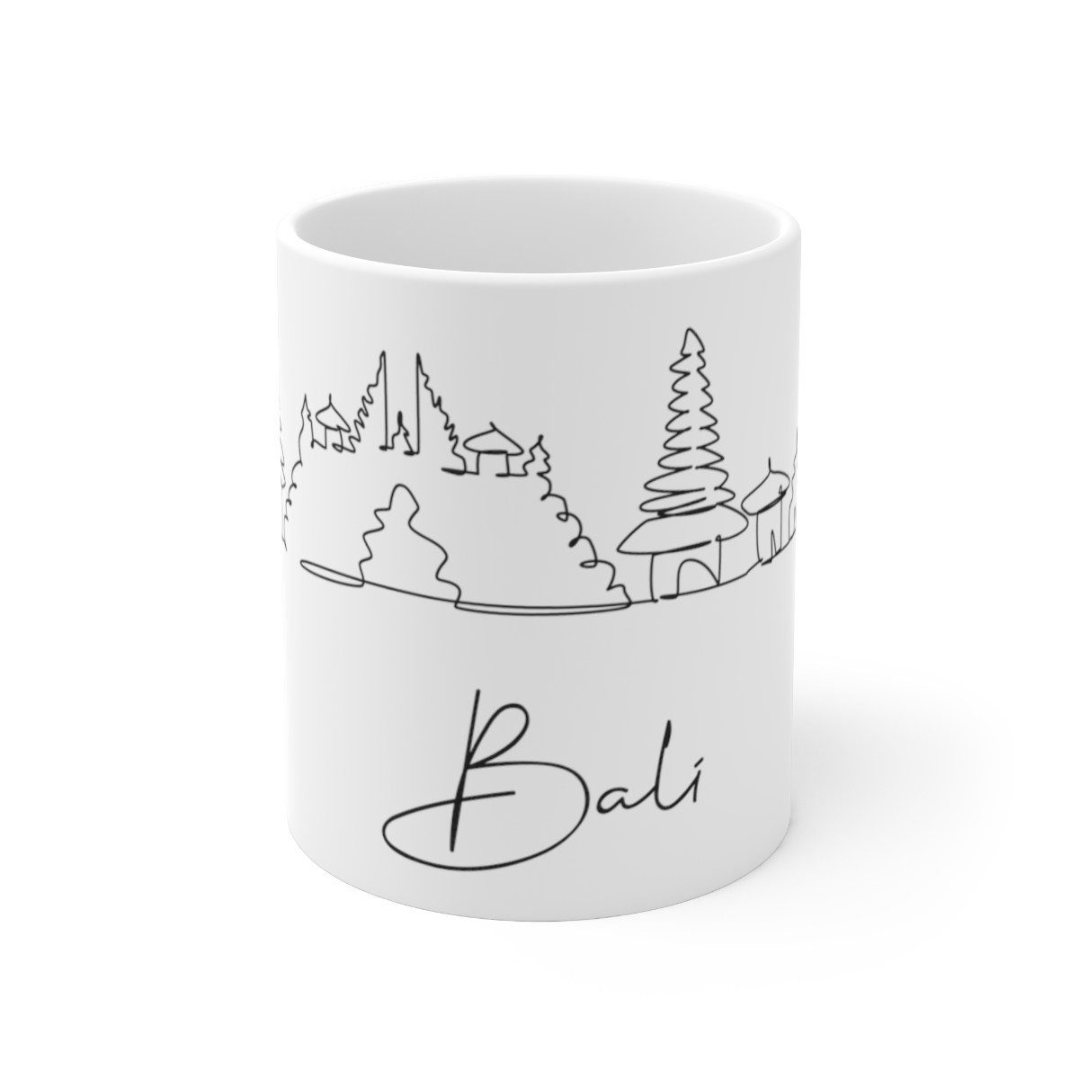 Bali City Skyline White Mug 11oz Ceramic