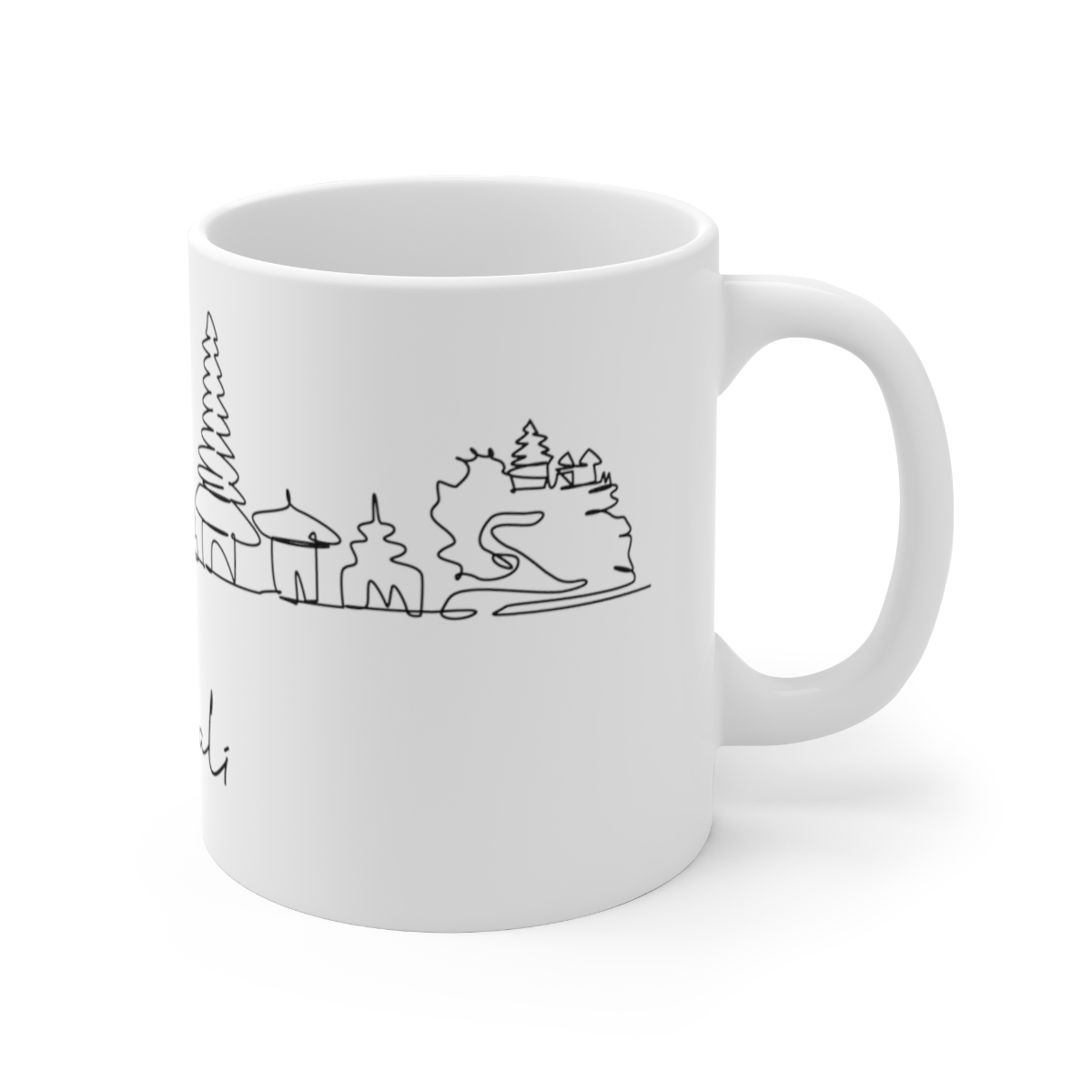 Bali City Skyline White Mug 11oz Ceramic - Image 3