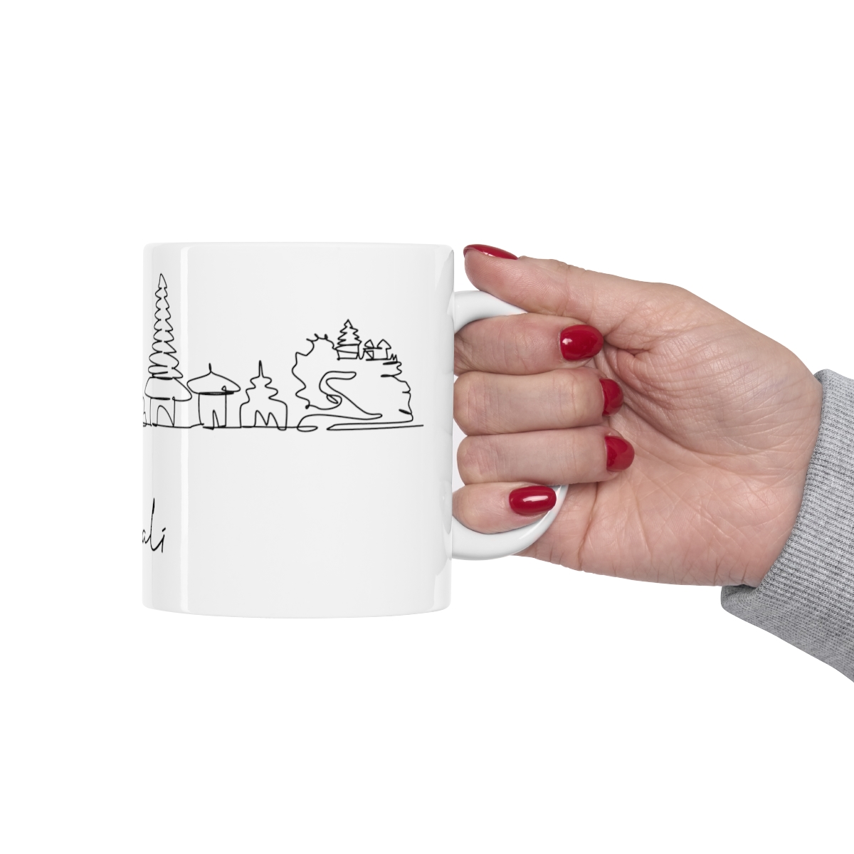 Bali City Skyline White Mug 11oz Ceramic - Image 12
