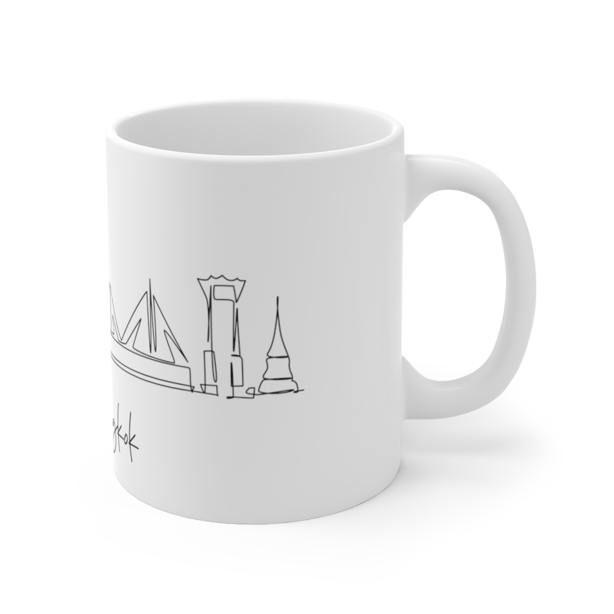 Bangkok City Skyline White Mug 11oz Ceramic - Image 3