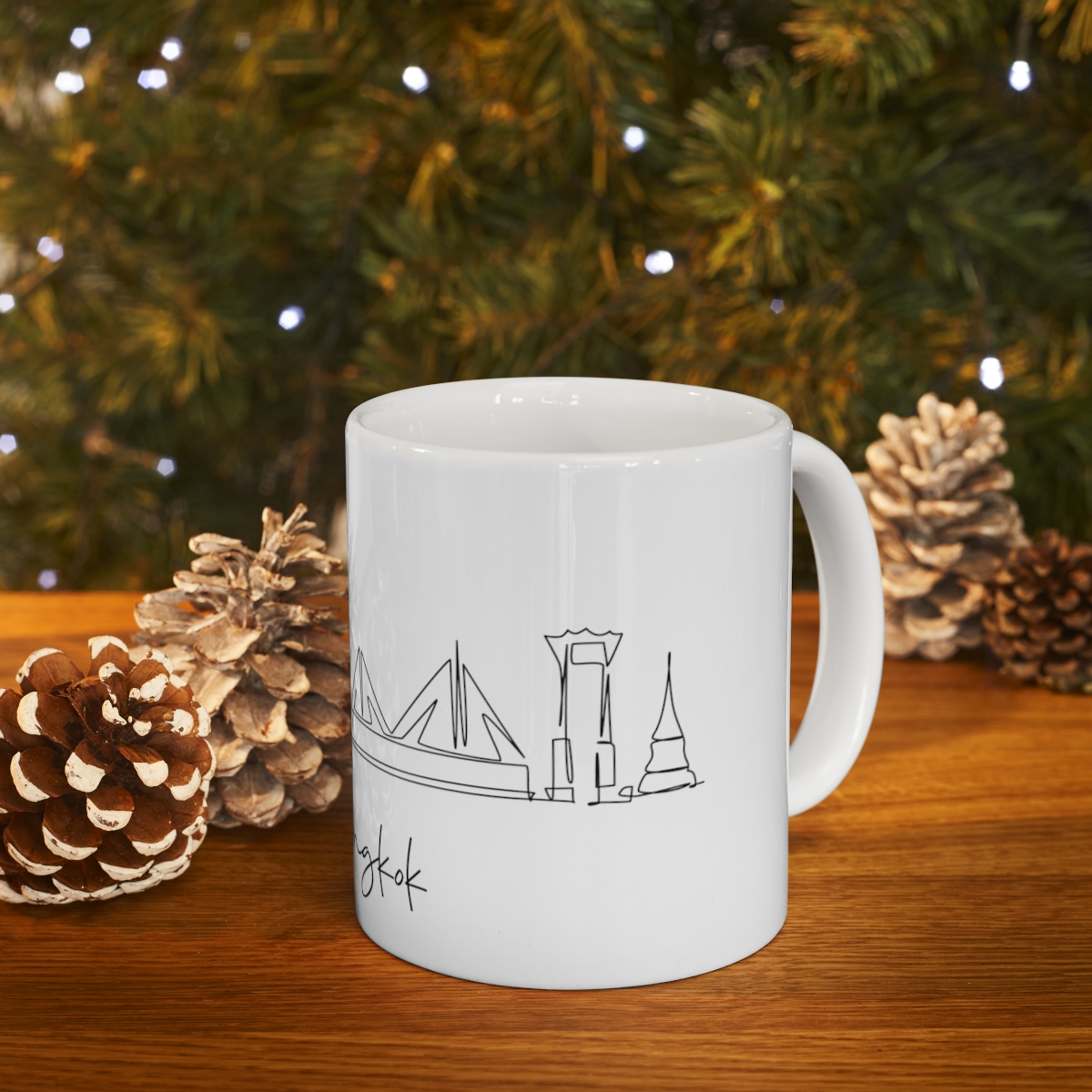 Bangkok City Skyline White Mug 11oz Ceramic - Image 9