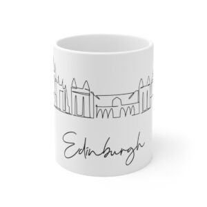 Edinburgh City Skyline Scotland White Mug 11oz Ceramic