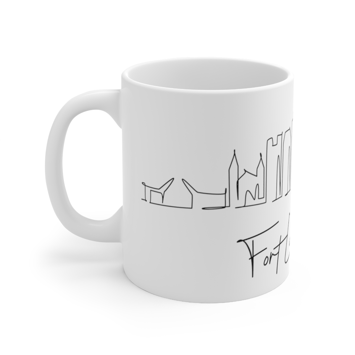 Fort Lauderdale City Skyline 1 White Mug 11oz Ceramic - Image 2
