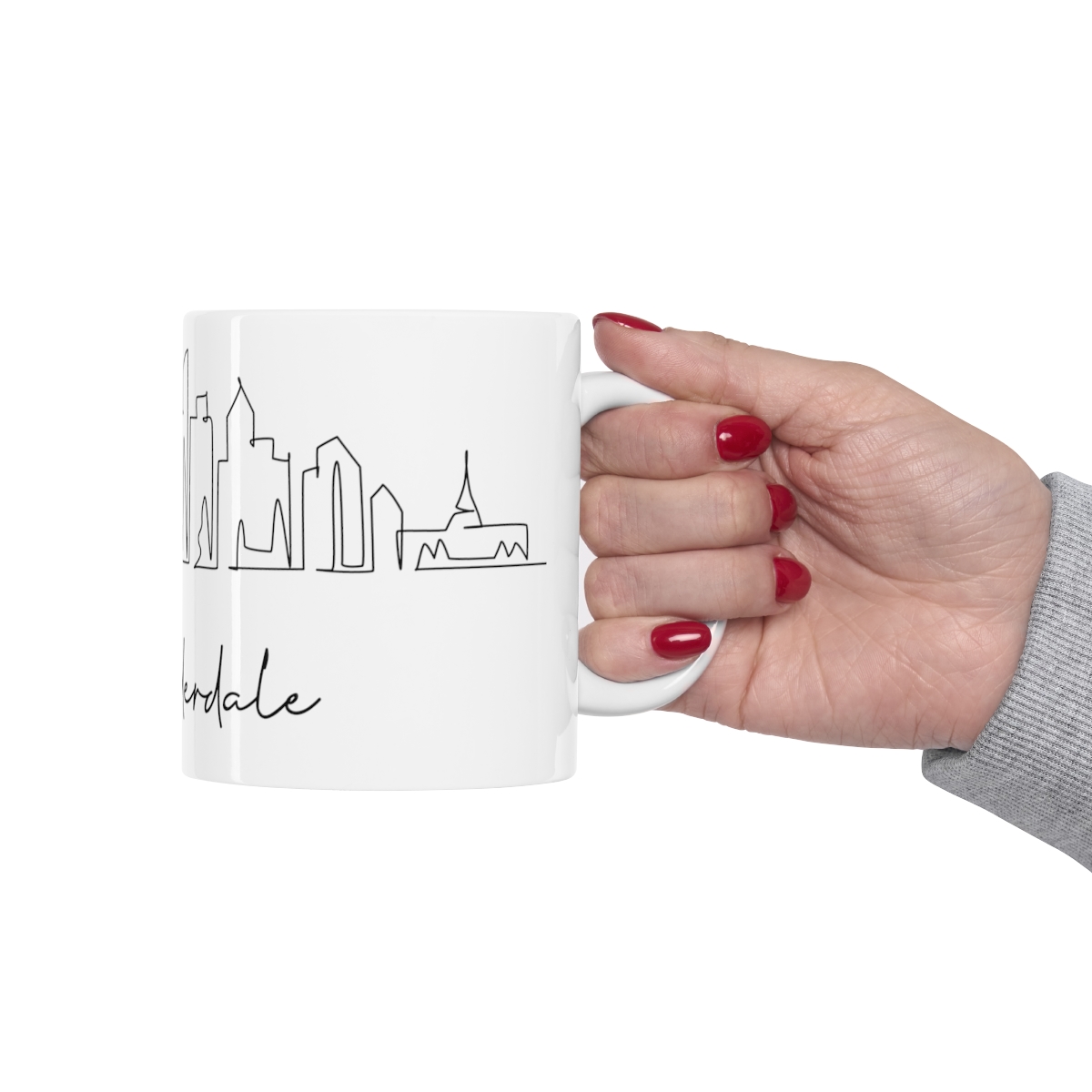 Fort Lauderdale City Skyline 1 White Mug 11oz Ceramic - Image 12