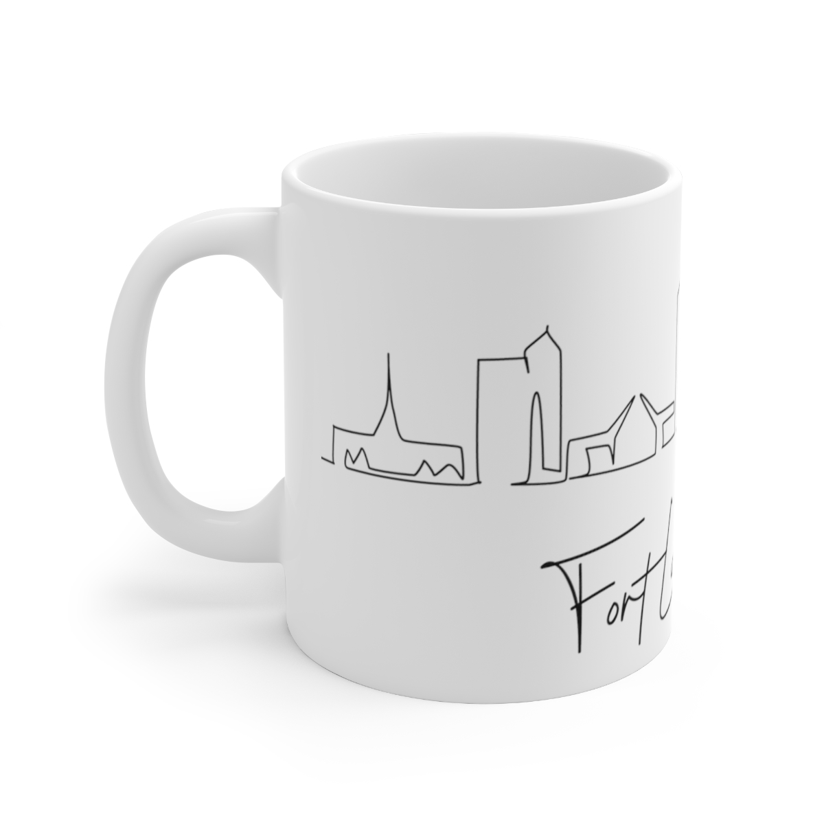 Fort Lauderdale City Skyline 2 White Mug 11oz Ceramic - Image 2