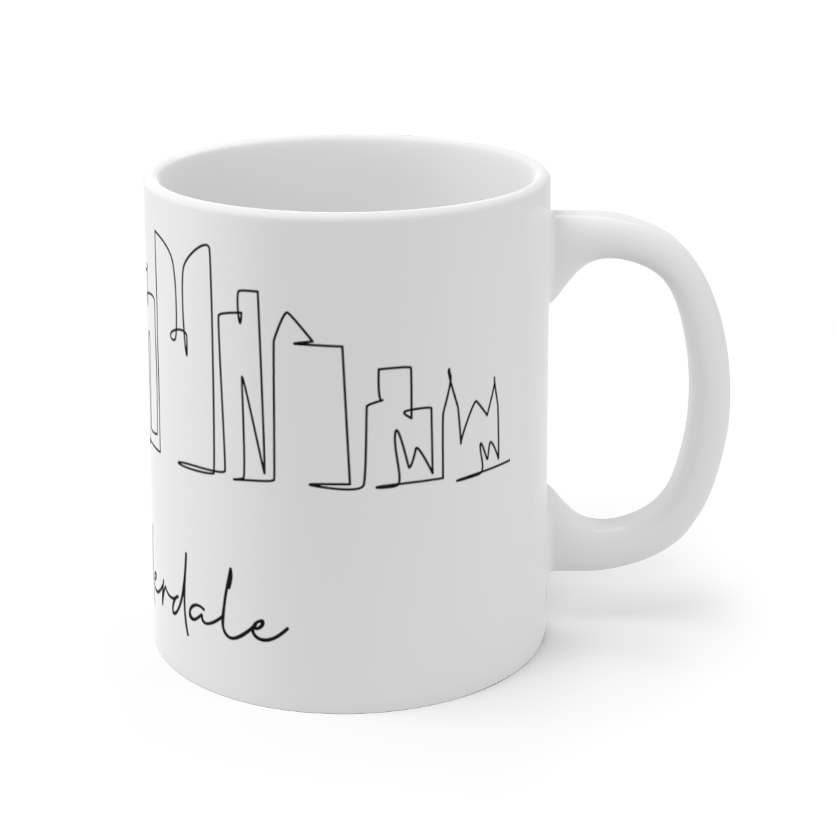 Fort Lauderdale City Skyline 2 White Mug 11oz Ceramic - Image 3