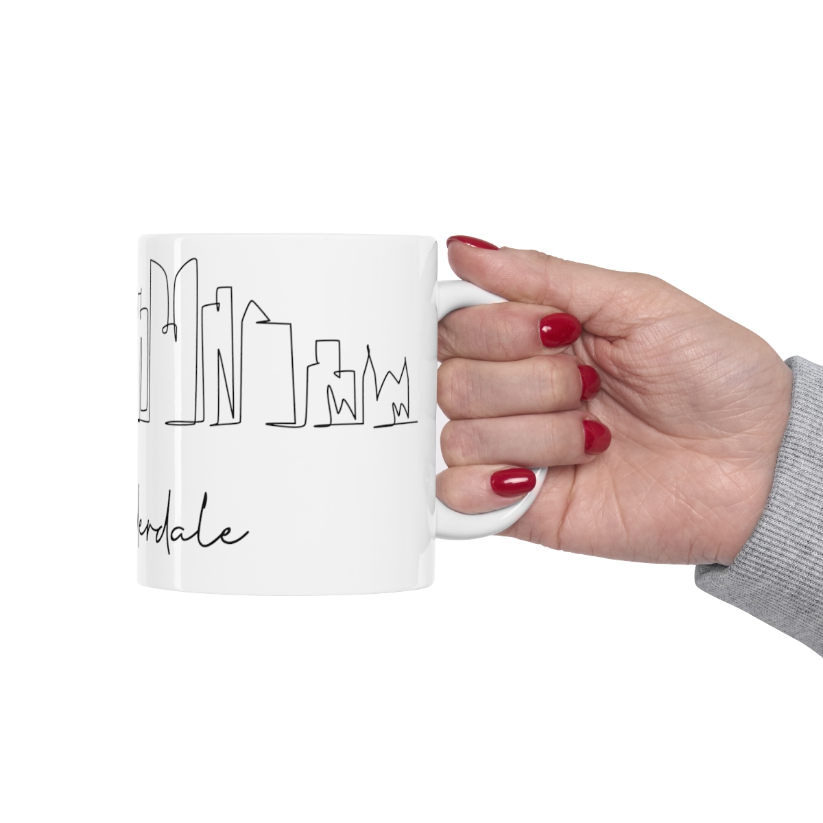 Fort Lauderdale City Skyline 2 White Mug 11oz Ceramic - Image 12