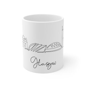 Glasgow City Skyline Scotland White Mug 11oz Ceramic