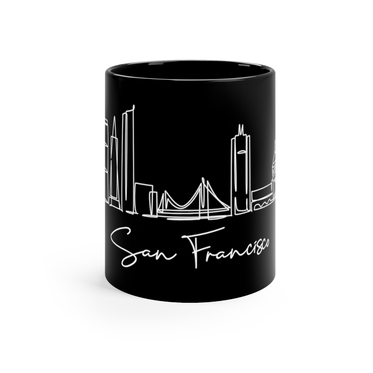 San Francisco City Skyline Black Mug 11oz Ceramic