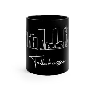 Tallahassee City Skyline Black Mug 11oz Ceramic