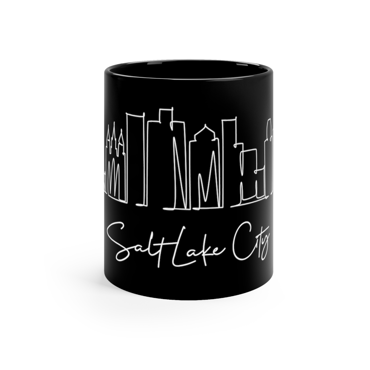 Salt Lake City Utah Skyline Black Mug 11oz Ceramic