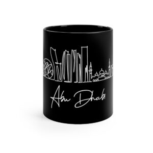 Abu Dhabi City Skyline UAE Black Mug 11oz Ceramic