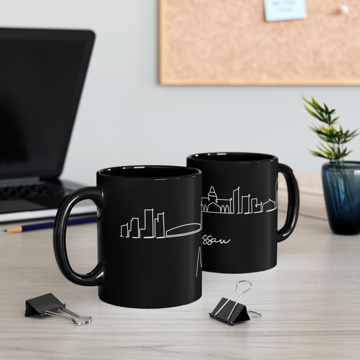Nassau City Skyline Bahamas Black Mug 11oz Ceramic - Image 5