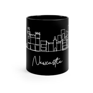Newcastle City Skyline Black Mug 11oz Ceramic