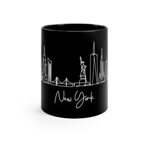 New York City Skyline 2 Black Mug 11oz Ceramic