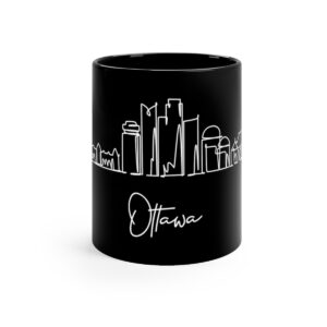 Ottawa City Skyline Canada Black Mug 11oz Ceramic