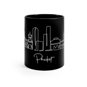 Phuket City Skyline Thailand Black Mug 11oz Ceramic
