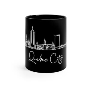 Quebec City Skyline Canada Black Mug 11oz Ceramic