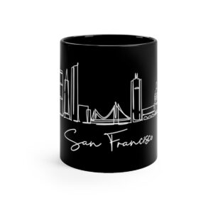 San Francisco City Skyline Black Mug 11oz Ceramic
