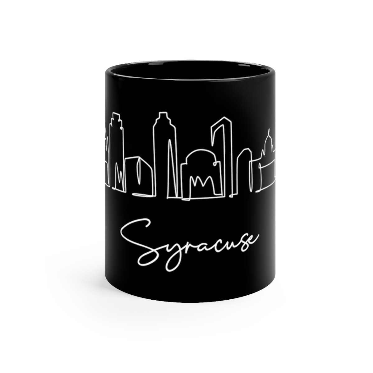 Syracuse City Skyline New York Black Mug 11oz Ceramic