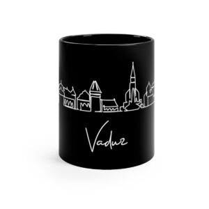 Vaduz City Skyline Black Mug 11oz Ceramic