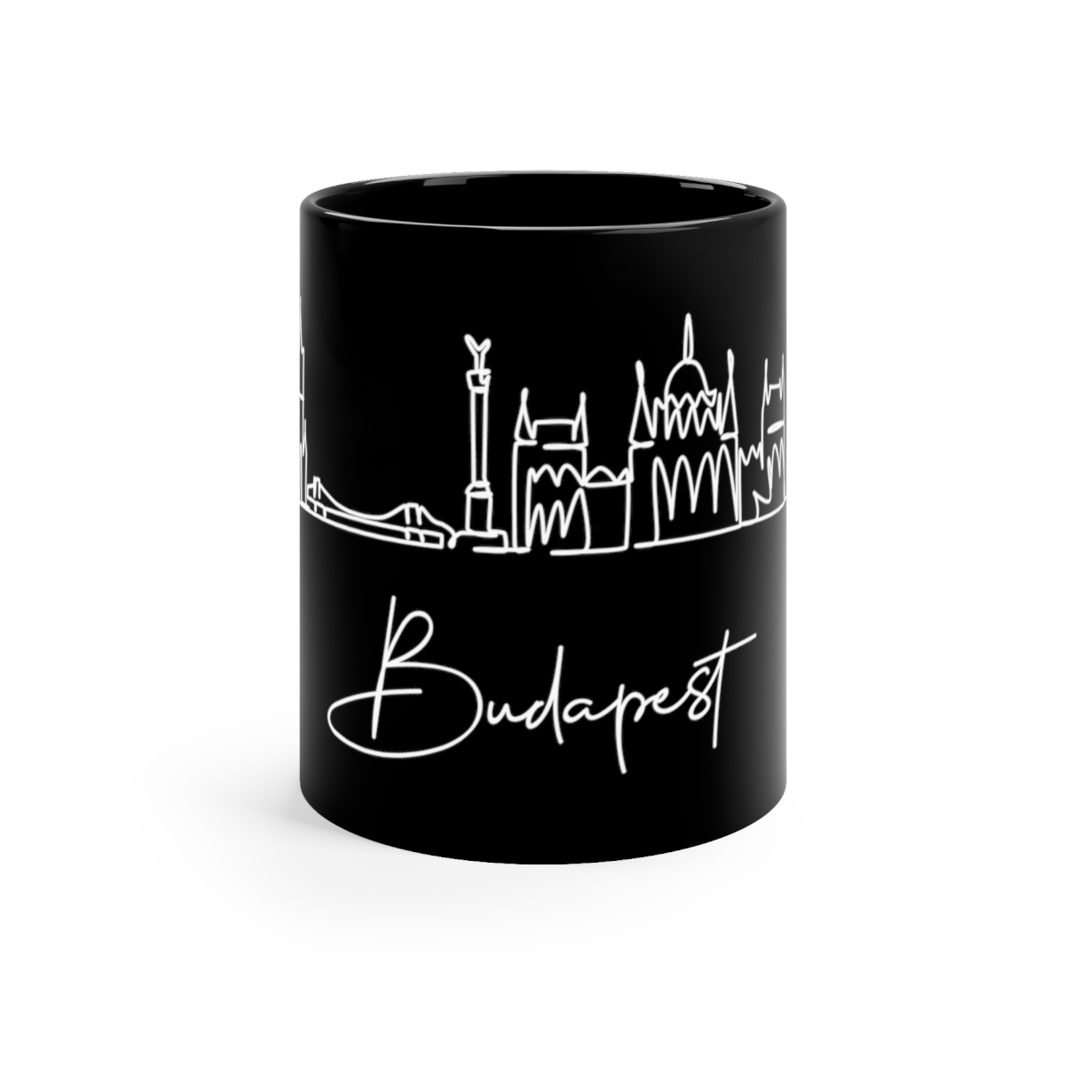 Budapest City Skyline Hungary Black Mug 11oz Ceramic