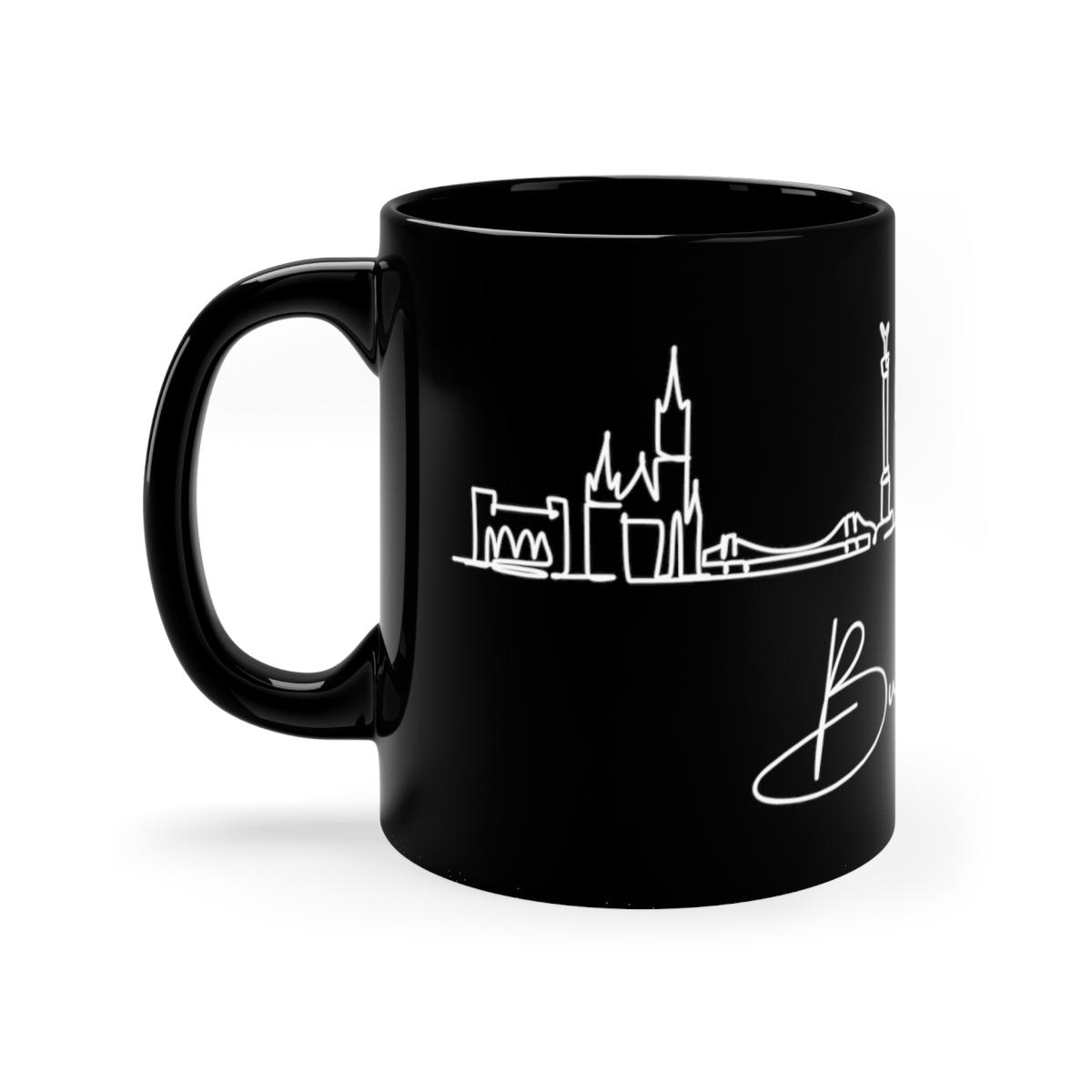 Budapest City Skyline Hungary Black Mug 11oz Ceramic - Image 2