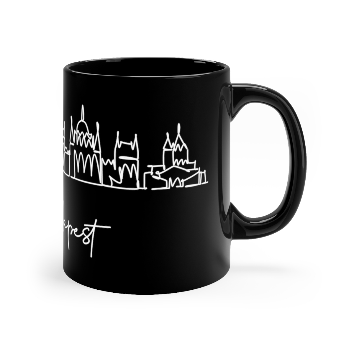 Budapest City Skyline Hungary Black Mug 11oz Ceramic - Image 3