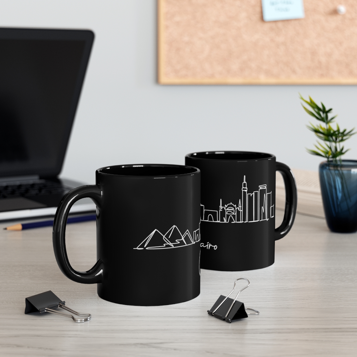 Cairo City Skyline Egypt Black Mug 11oz Ceramic - Image 5
