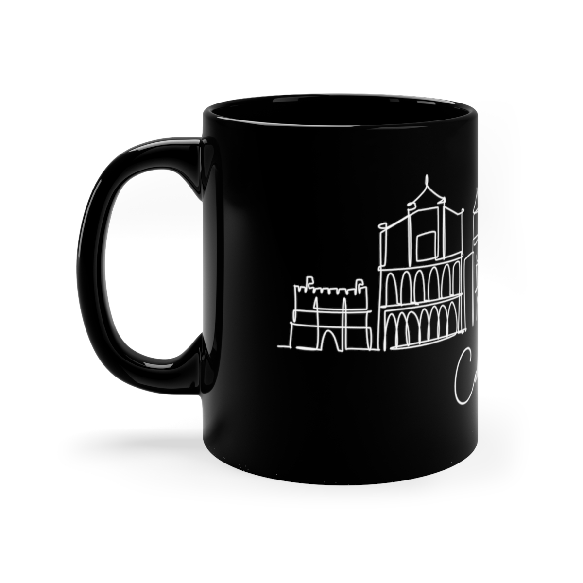Cologne City Skyline Black Mug 11oz Ceramic - Image 2