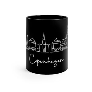 Copenhagen City Skyline Black Mug 11oz Ceramic