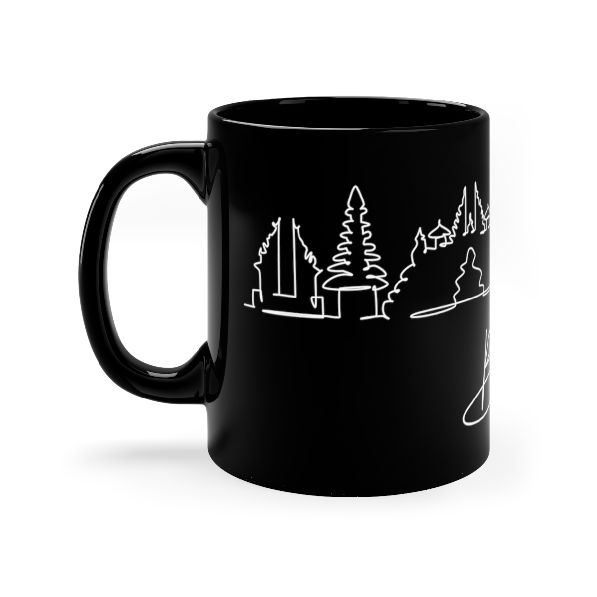 Bali City Skyline Black Mug 11oz Ceramic - Image 2