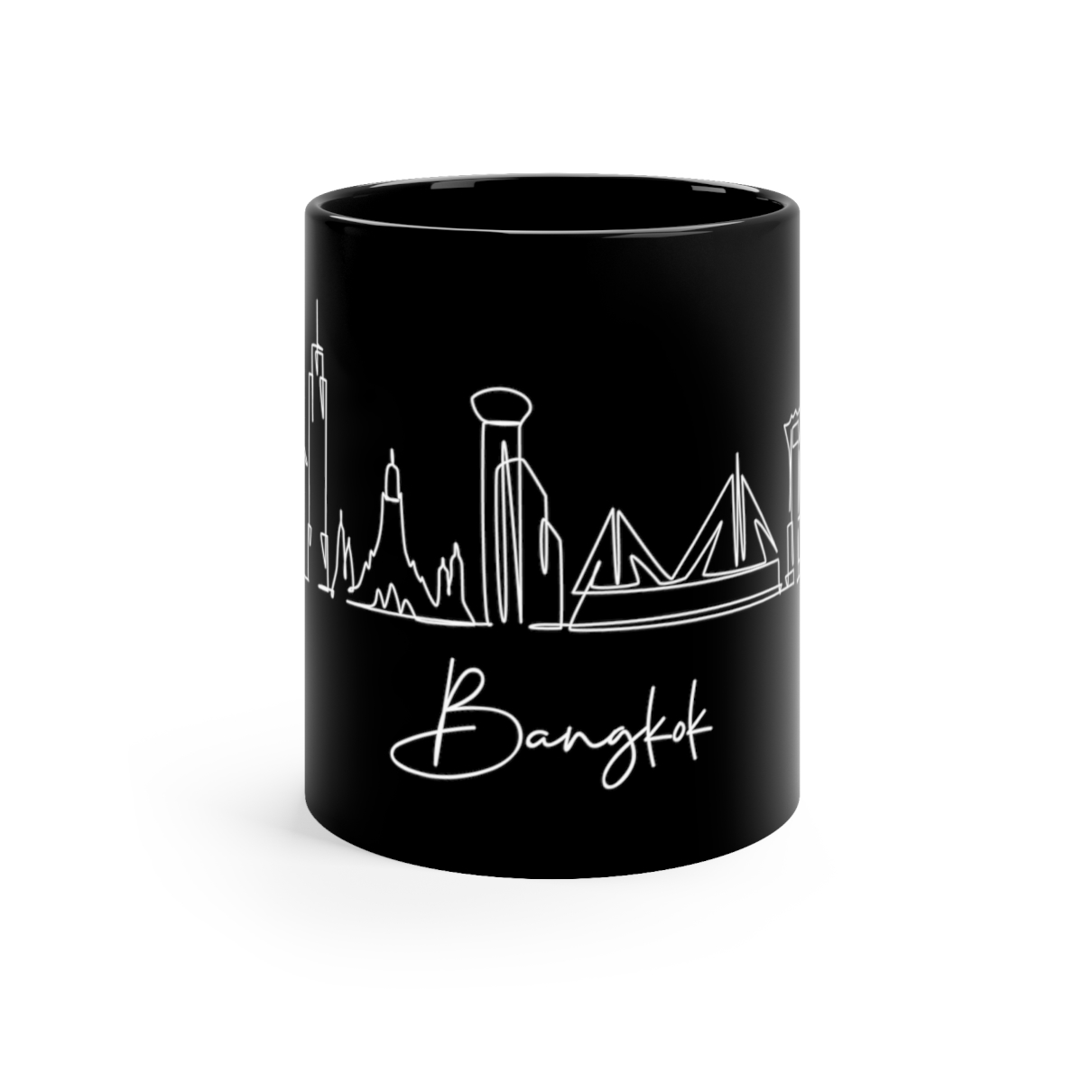 Bangkok City Skyline Black Mug 11oz Ceramic