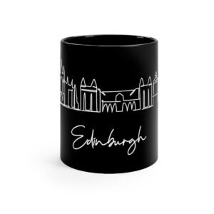 Edinburgh City Skyline Scotland Black Mug 11oz Ceramic