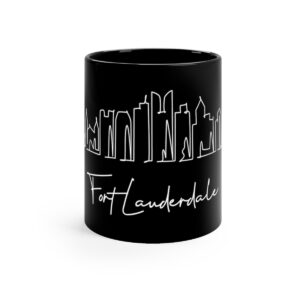 Fort Lauderdale City Skyline 1 Black Mug 11oz Ceramic