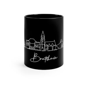 Bratislava City Skyline Black Mug 11oz Ceramic