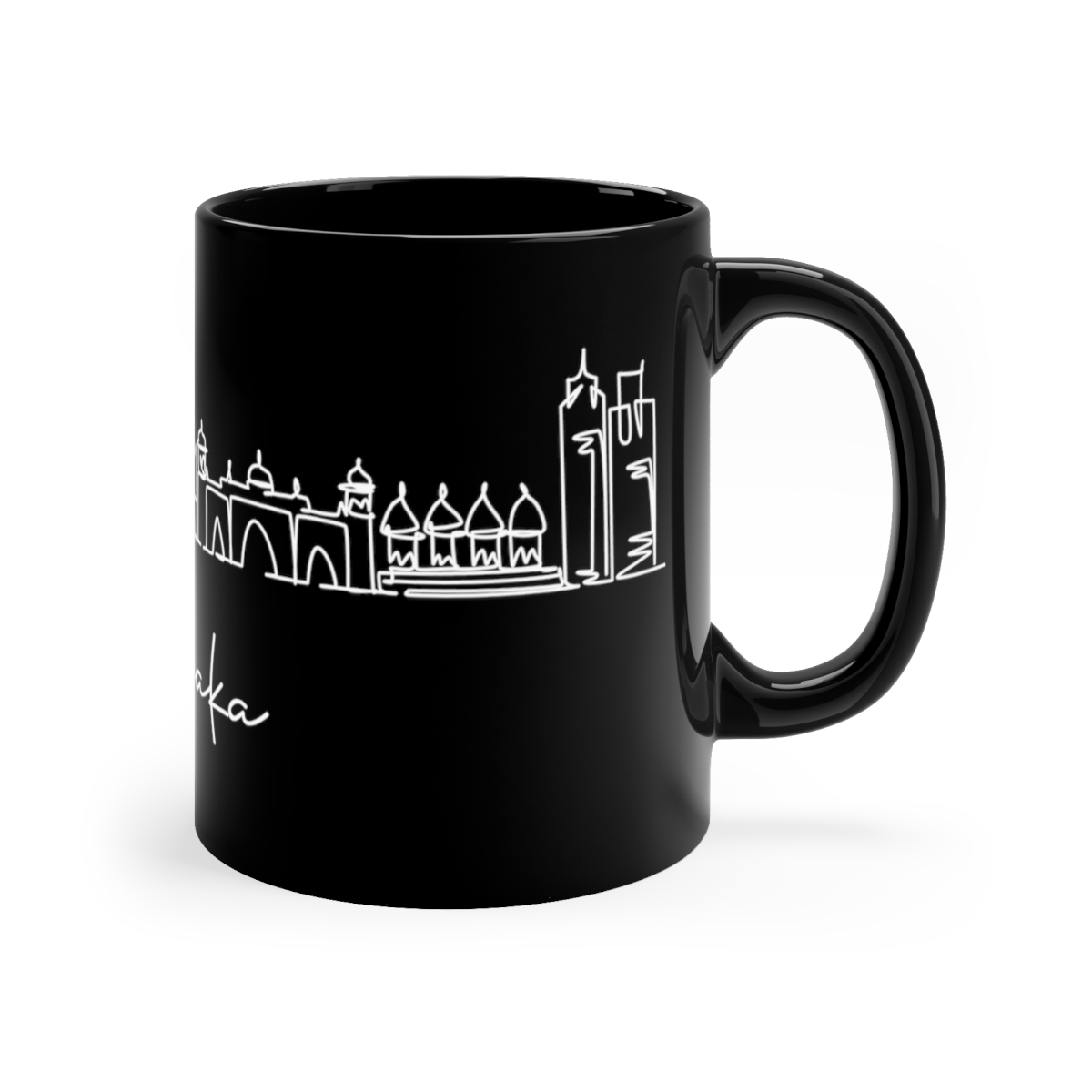 Dhaka City Skyline Bangladesh Black Mug 11oz Ceramic - Image 3