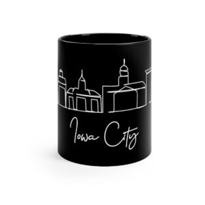 Iowa City Skyline Black Mug 11oz Ceramic