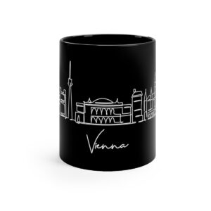 Vienna City Skyline Black Mug 11oz Ceramic