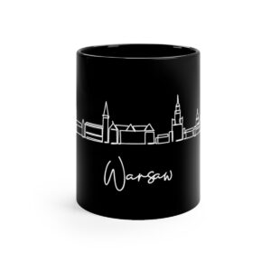 Warsaw City Skyline Poland Black Mug 11oz Ceramic
