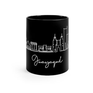 Guayaquil City Skyline Black Mug 11oz Ceramic
