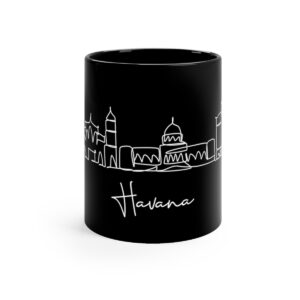 Havana City Skyline Cuba Black Mug 11oz Ceramic