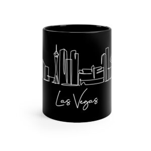 Las Vegas City Skyline Black Mug 11oz Ceramic