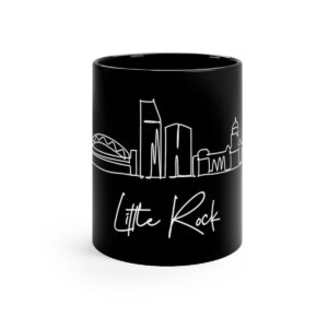 Little Rock City Skyline Arkansas Black Mug 11oz Ceramic
