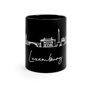 Luxembourg City Skyline 1 Black Mug 11oz Ceramic