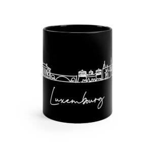 Luxembourg City Skyline 2 Black Mug 11oz Ceramic