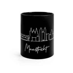 Maastricht City Skyline Black Mug 11oz Ceramic